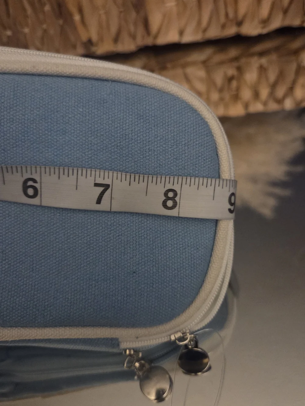NWT Blue Canvas Cosmetic Organizer Makeup Brush Travel Case | Multi-Compartment